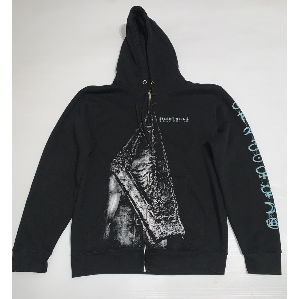 Hot Topic Silent Hill 2 Hoodie Size Medium Black Pyramid Head Full Zip Sweater
